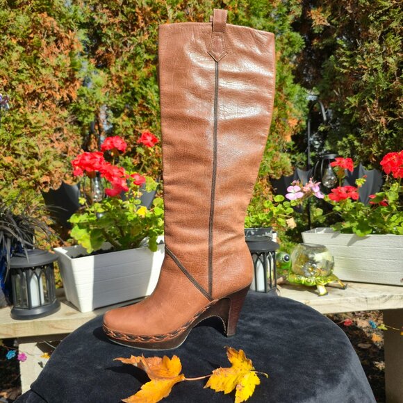 Women's Tall Slip-On Riding Boots Brazilian Leather Knee High by Cole Haan - Picture 1 of 12